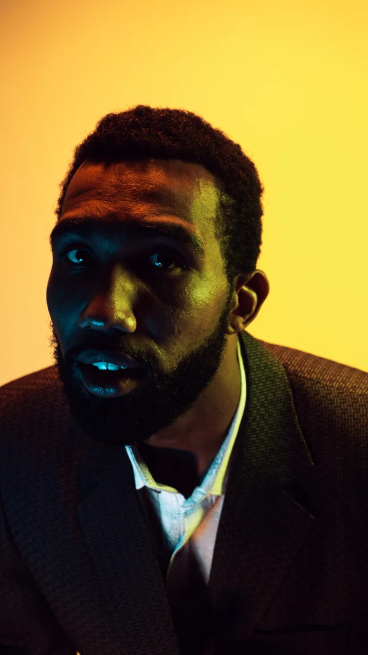A portrait study in contrasting gold and blue light